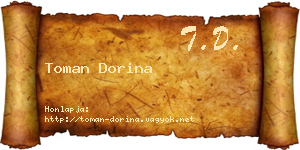 Toman Dorina névjegykártya